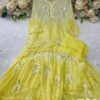 Georgette_short_chikankari_kurti_gharara_with_duptta_dye_set_with_mirror_work