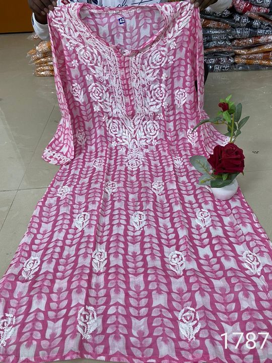 Mul_Mul_cotton_printed_chikankari_kurti