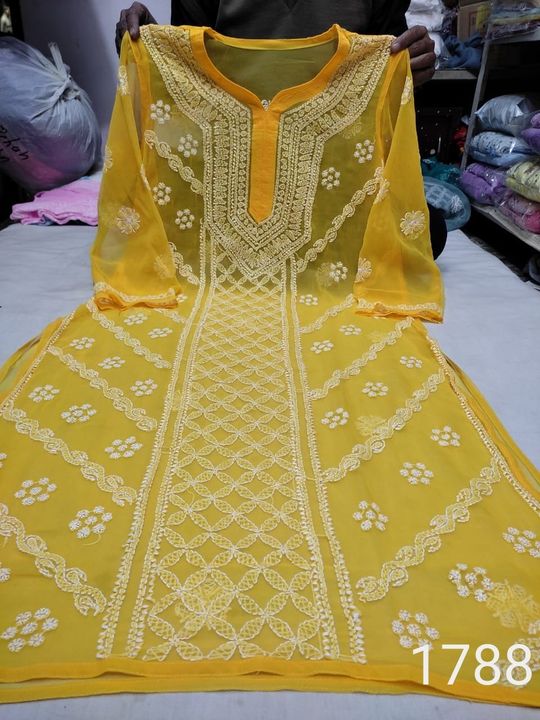 Georgette_panel_chikankari_kurti