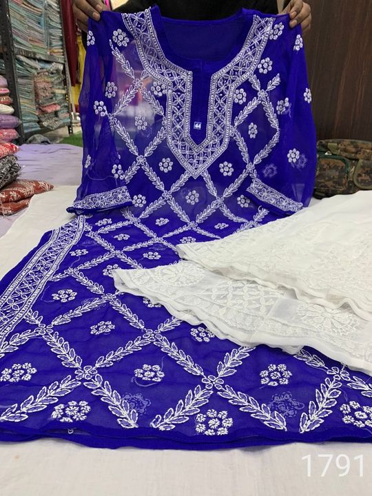 Georgette_kangan_jaal_chikankari_kurti