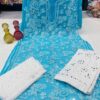 Lucknowi_georgette_chikankari_mirror_phool_bel_kurti_with_mirror_georgette_pant_and_mirror_chiffon_dupatta