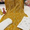 Lucknowi_georgette_chikankari_mirror_phool_bel_kurti_with_mirror_georgette_pant_and_mirror_chiffon_dupatta