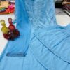 Lucknawi_chikankari_heavy__modal_dual_shades_kurti,gharara_and_dupatta_set