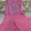 George_panel_chikankari_kurti_with_sharara_dye_set_with_mirror_work