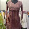 Dobby_cotton_lace_chikankari_short_gown