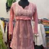 Dobby_cotton_lace_chikankari_short_gown