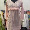 Dobby_cotton_lace_chikankari_short_gown