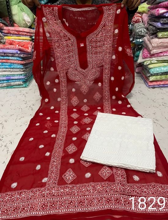 Georgette_panel__chikankari_kurti