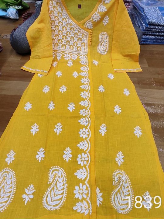 Slub_cotton_chikankari_angrakha_kurti