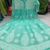 Georgette_bell_sleeves_chikankari_gown