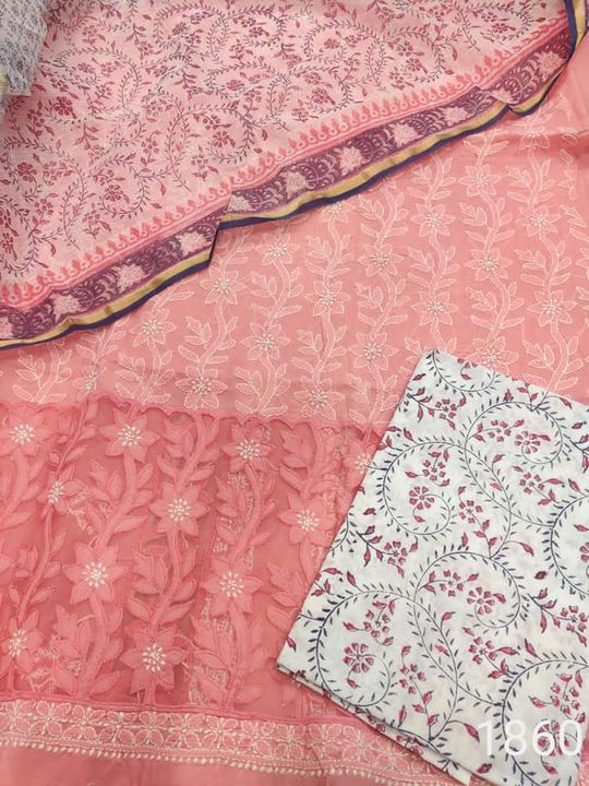 chikankari_Cotton_kurta_paired_with_block_print_kota_dupatta_n_pure_Cotton_bottom