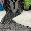Georgette_daman_rose_keel_jaal_chikankari_kurti