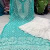 Georgette_daman_rose_keel_jaal_chikankari_kurti
