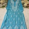 Georgette_daman_gala_buti_chikankari_kurti
