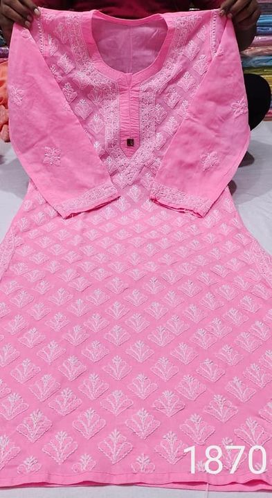 Voil_Cotton_buti_jaal_chikankari_kurti