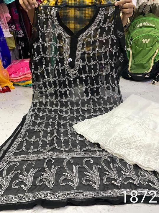 Georgette_chikankari_kurti