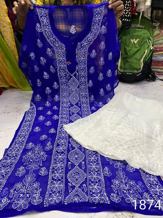 Georgette_chikankari_kurti