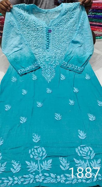 HOK Chikankari Fancy Long Kurti 3 - House Of Kari (Chikankari Clothing)