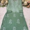 Georgette_dual_shade_rose_embroidery_chikankari_kurti