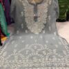 Georgette_daman_gala_buti_chikankari_kurti