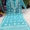 Georgette_daman_chikankari_kurti