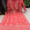 Georgette_daman_chikankari_kurti