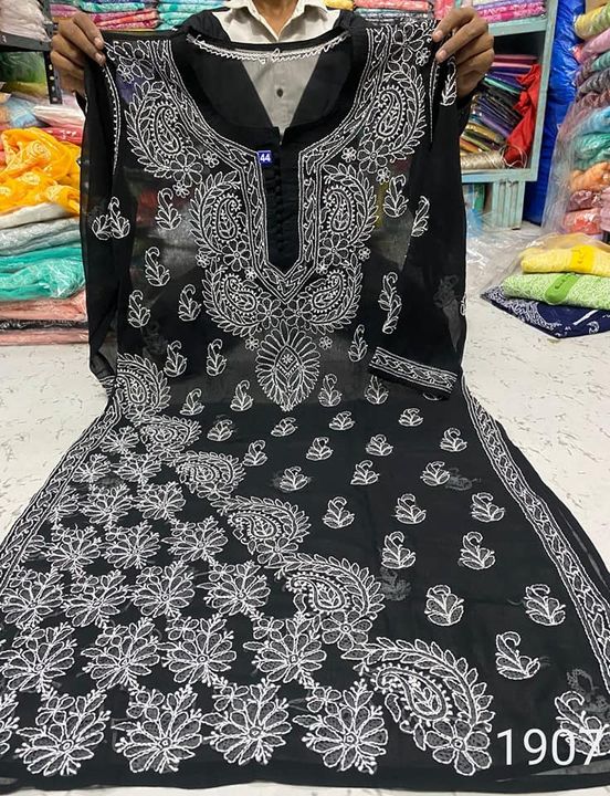 Georgette_pahadi_chikankari_kurti