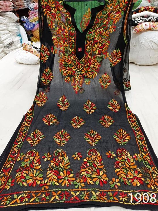 Georgette_ghaspatti_embroidery_chikankari_kurti