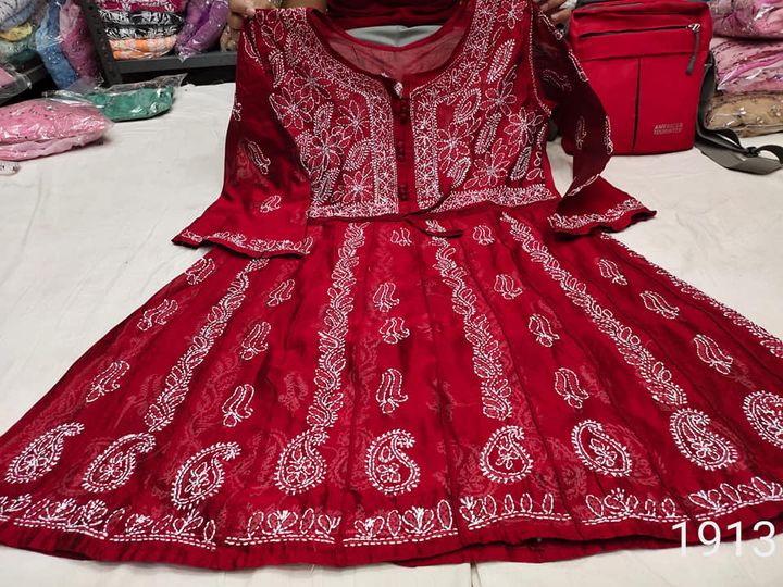 Chanderi_Cotton_a_line_chikankari__kurti