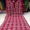 Georgette_rose_jaal_chikankari_kurti