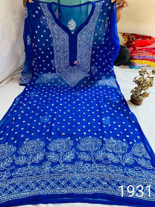 Georgette_keel_jaal_chikankari_kurti