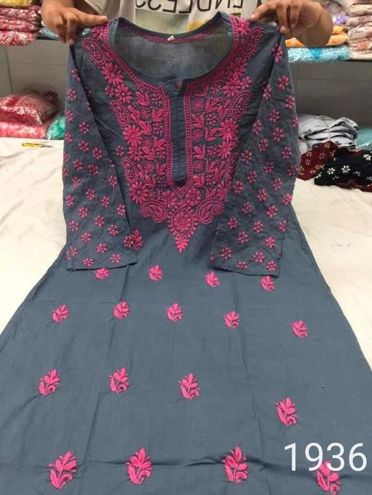 Cotton_pintex_sleeves_chikankari_kurti