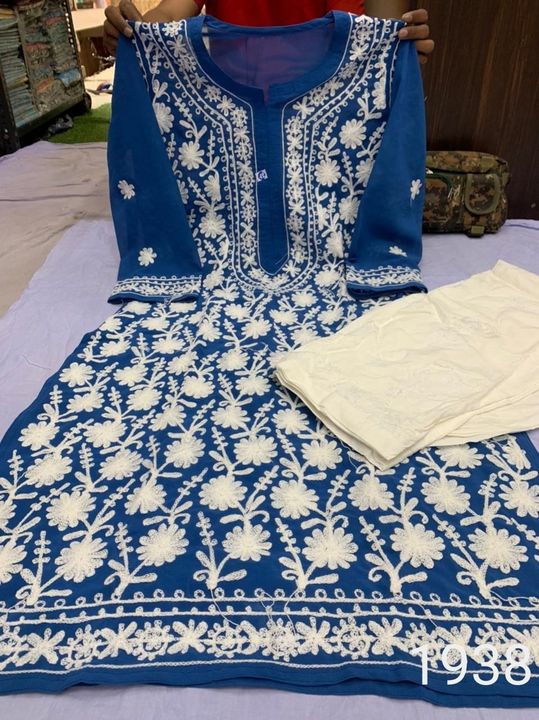 Georgette_machine_work_chikankari_kurti