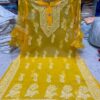 Georgette_rose_bell_sleeves_chikankari_kurti