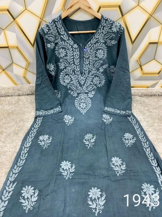 Rayon_dyed_chikankari_kurti