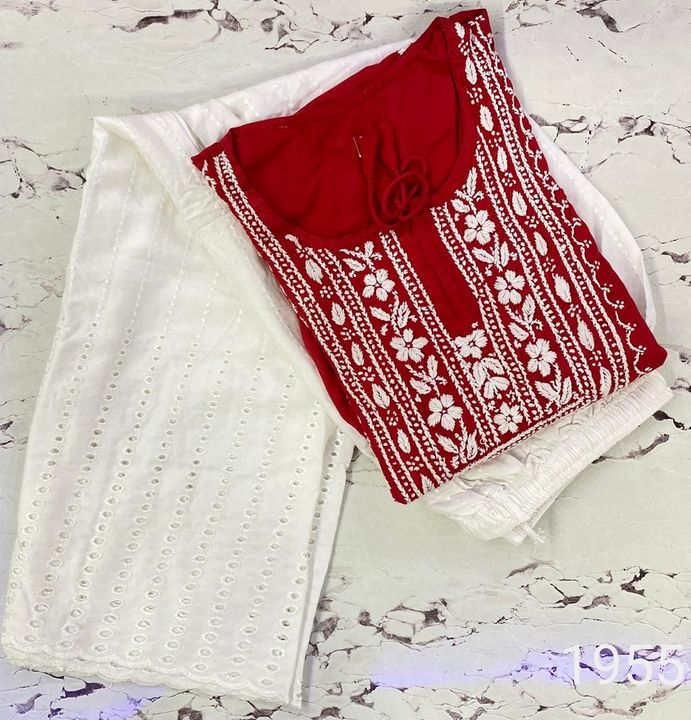 Premium_Rayon_slub_Dori_chikankari_kurti