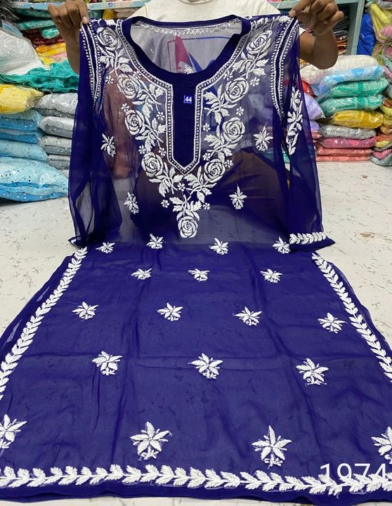 Georgette__chikankari_kurti