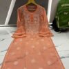 Georgette_bell_sleeves_gala_buti_chikankari_kurti