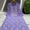 Georgette_bell_sleeves_gala_buti_chikankari_kurti