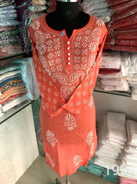 Cotton_pintex_sleeves_chikankari_kurti