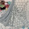 Georgette_fabric_flower_embroidery_chikankari__saree_with_blouse