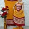 *Top_-_Ajrakh_Neck_And_Daman_Rayon_Material_With_Bandhani(.mtr)