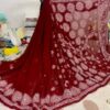 Georgette_fabric_flower_embroidery_chikankari__saree_with_blouse
