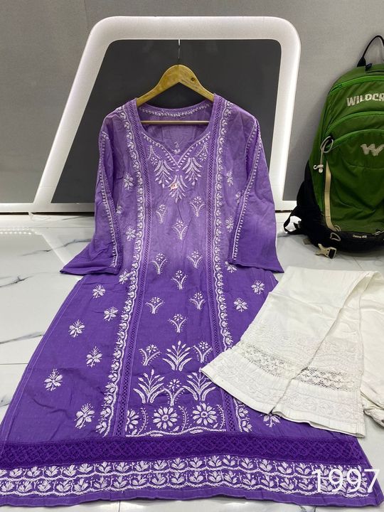 Dobby_cotton_dye_chikankari_kurti