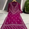 Georgette_chikankari_kurti_with_mirror_work