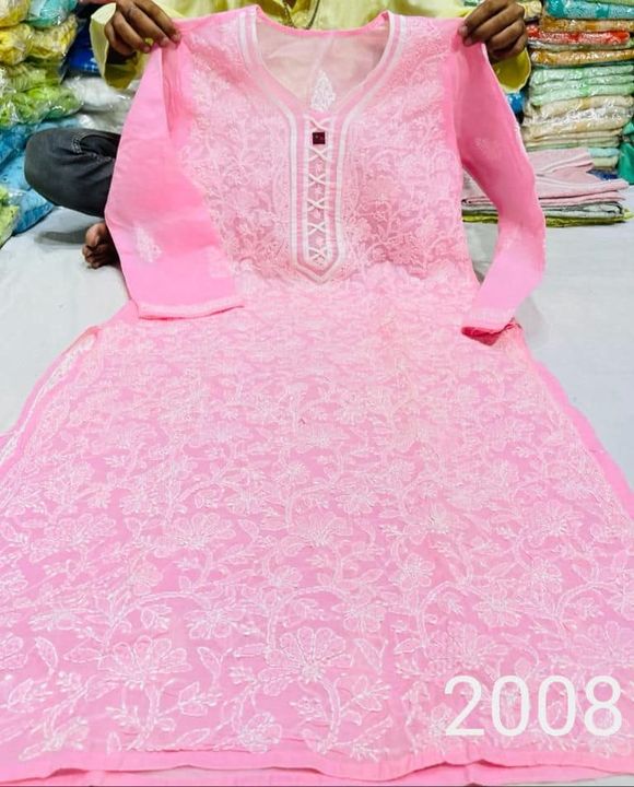 Corbonize_cotton_front_jaal_chikankari_kurti