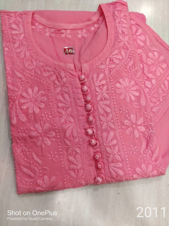 Cotton_ghaspatti_work_single_shade_chikankari_kurti