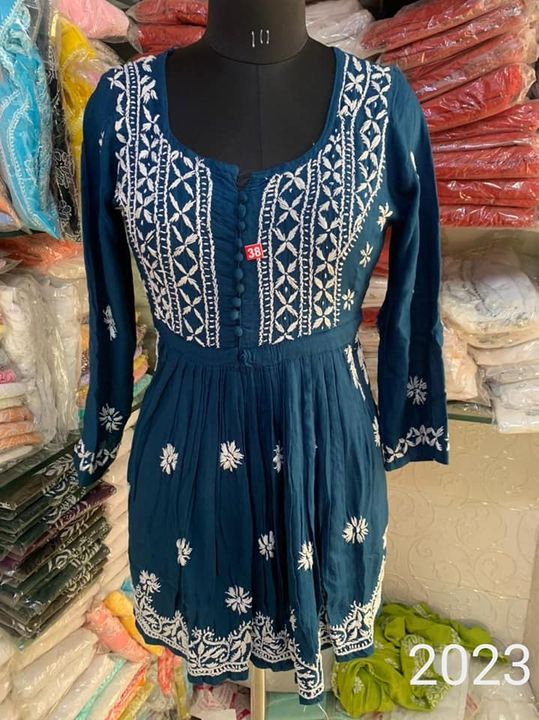 Rayon_short_chikankari_gown