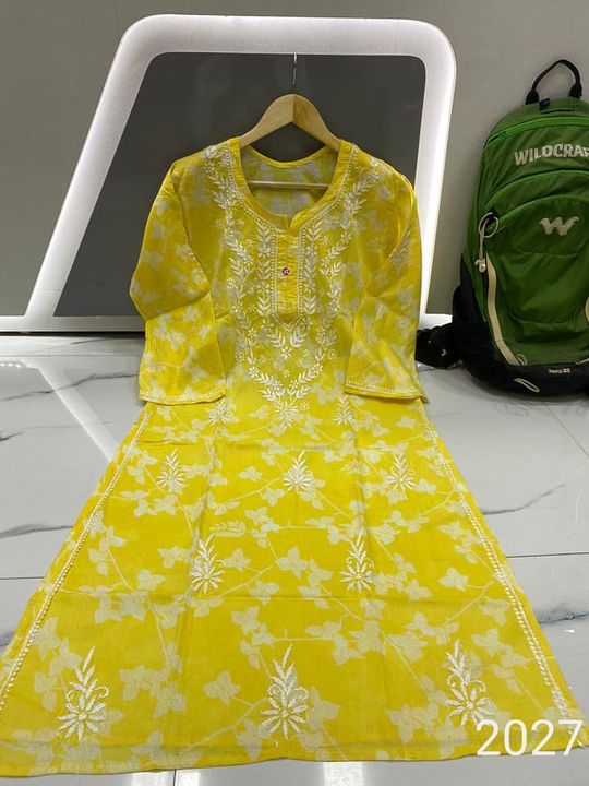 Mul_mul_cotton_chikankari_printed_kurti