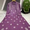 Slub_cotton_dual_shade_chikankari_gown